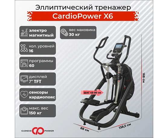 Эллиптический тренажер CardioPower X6 фото1