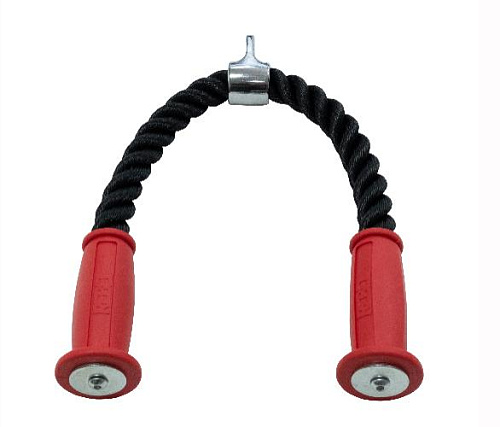 Гибкая тяга (канат) для трицепса Rebel Fitness двойная с резиновыми наконечниками