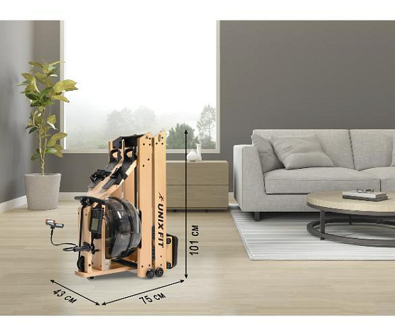 Гребной тренажер Unix Fit Wood Rower Light фото5