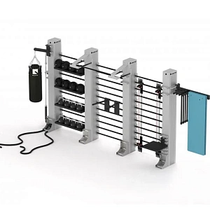 Купить Многофункциональный комплекс Queenax By Precor Настенный комплекс на 7 станции WALL SOLUTION 2D 4.75 m в Москве
