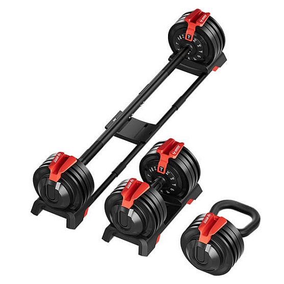 Набор регулируемый штанга+гантель+гиря Hyfit 24 кг фото1