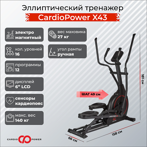 Эллиптический тренажер CardioPower X43 Купить Эллиптический тренажер CardioPower X43 в Москве