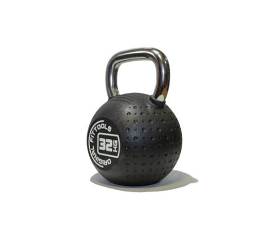 Гиря Original FitTools Гиря 32 кг с хромированной ручкой полиуретановая (CPU)