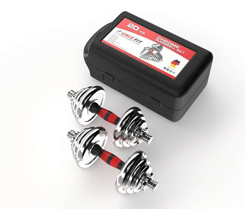 Купить Набор гантелей в кейсе Unix Fit 20 кг в Москве