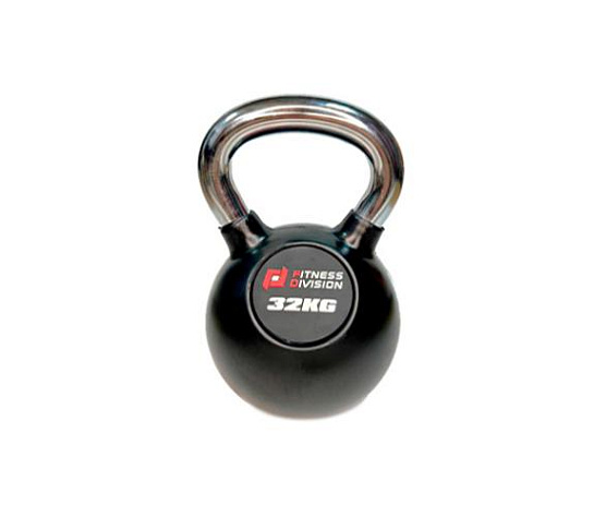 Гиря обрезиненная с хромированной ручкой Original FitTools 32 кг