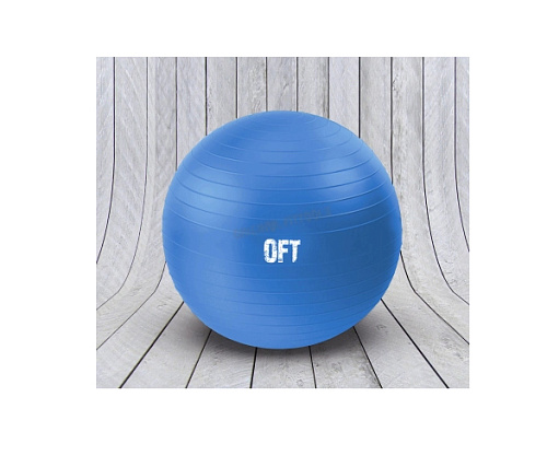 Гимнастический мяч Original FitTools 75 см синий с насосом