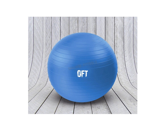Гимнастический мяч Original FitTools 75 см синий с насосом фото1