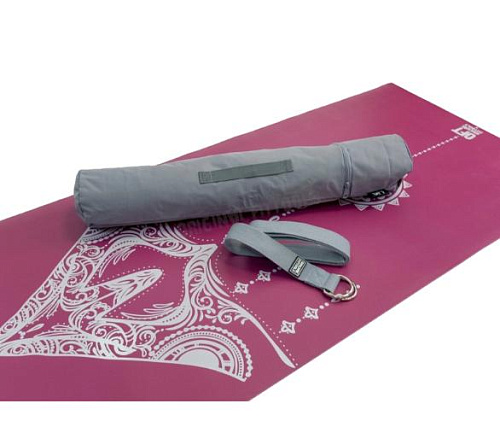 Коврик для йоги Original FitTools 2,5 мм пурпурный в сумке с ремешком