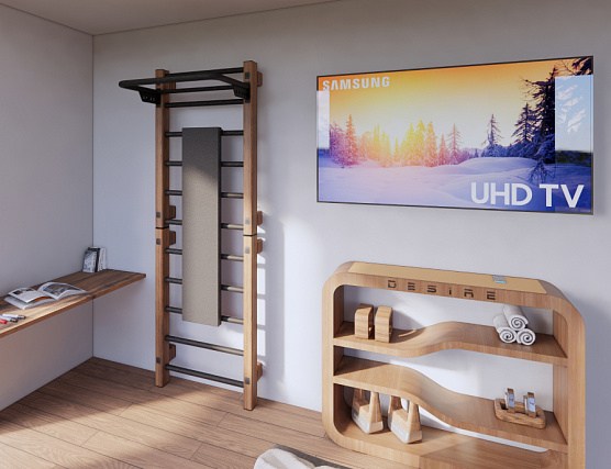 Суперкомпактная шведская стенка со встроенным турником Desire Compact Base фото3