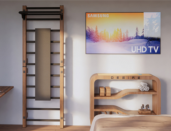 Суперкомпактная шведская стенка со встроенным турником Desire Compact Base фото1