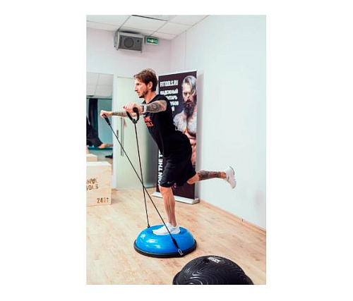 Полусфера гимнастическая надувная Original FitTools R2 с эспандерами и насосом