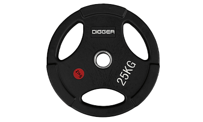 Диск олимпийский обрезиненный 3-х хватовый 25кг Hasttings Digger HD51C1C-25