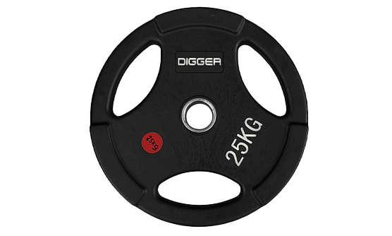 Диск олимпийский обрезиненный 3-х хватовый 25кг Hasttings Digger HD51C1C-25