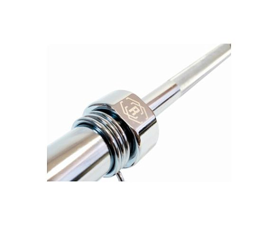 Гриф олимпийский прямой Rebel Fitness хромированный 60 с замками фото3