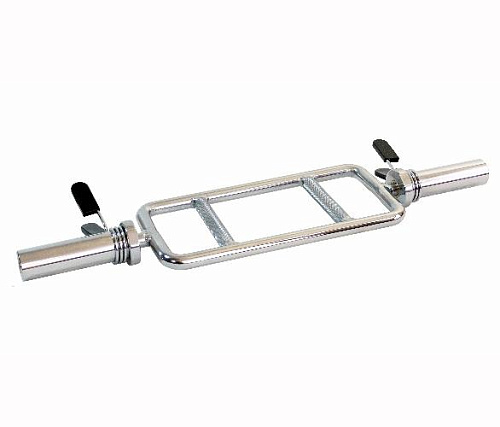 Гриф узкий параллельный хват Rebel Fitness хромированный 34 с замками