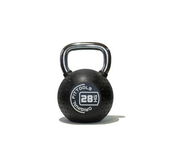 Гиря полиуретановая с хромированной ручкой Original FitTools CPU 28 кг