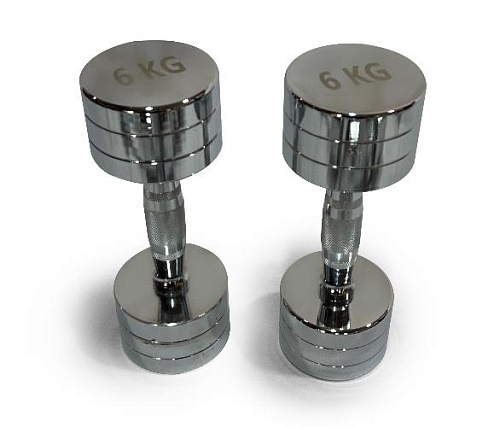 Гантель круглая хромированная Unix Fit PRO 6 кг / шт.