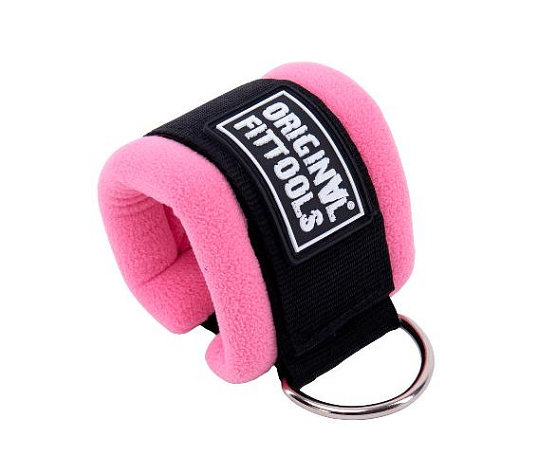 Ремень для тренировки мышц рук регулируемый Original FitTools (D-кольцо) розовый фото1