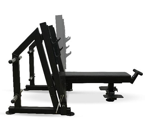 Скамья для жима лёжа с доводчиком, упором и подставкой для ног Bronze Gym PARTNER ML-901