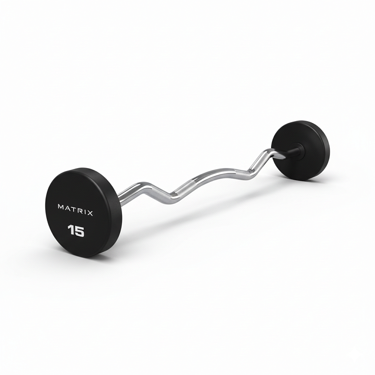 Matrix Fitness Rubber Barbell EZ Curl 10 кг — фото 1