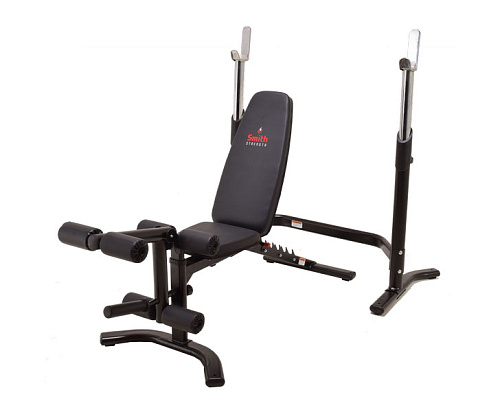 Многофункциональная силовая скамья со стойками под штангу Smith Fitness Excellence WB270