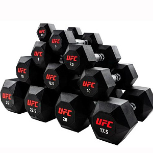 Купить UFC Комплект обрезиненных октагональных гантелей 5 пар от 10 до 20кг Octagon Dumbbell в Москве