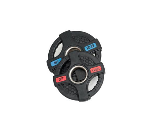 Диск олимпийский обрезиненный Original FitTools 1,25 кг черный с двумя хватами