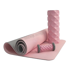 Купить Original FitTools Коврик для йоги 6 мм TPE розовый в Москве