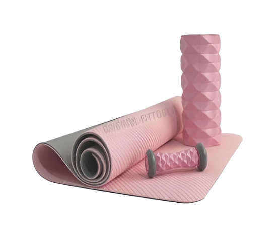 Коврик для йоги TPE Original FitTools 6 мм розовый фото2