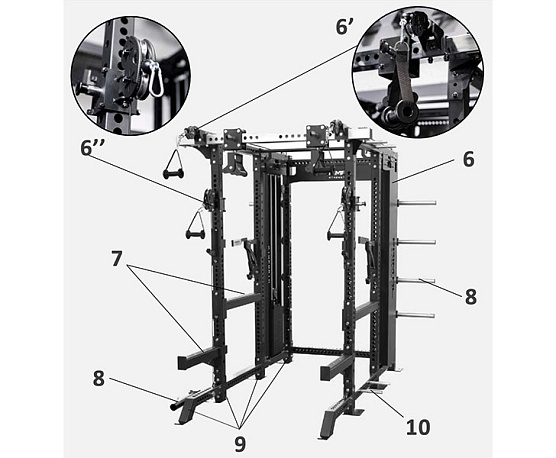 Многофункциональная силовая станция PRIMAL ПОЛНАЯ СИЛОВАЯ СТОЙКА PSPA0101 фото3